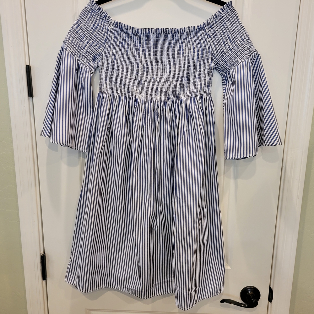 Striped Blue and White Kids Dress